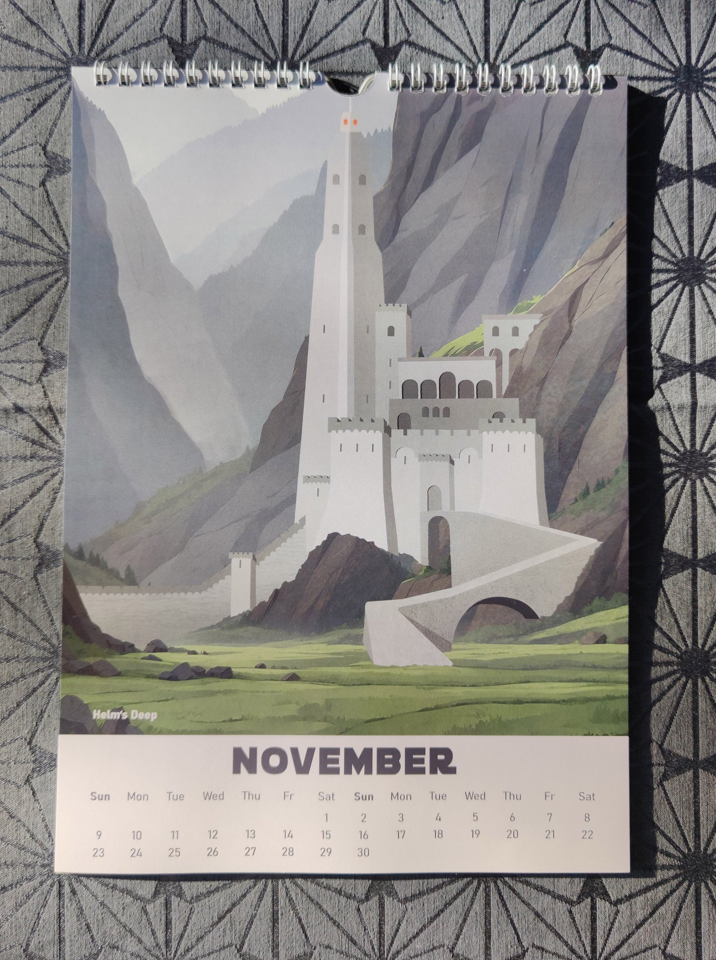 Lord of the Rings Calendar 2025 - With 12 Different Locations - Middle Earth Calendar 2025 - Tolkien Art Desk Calendar