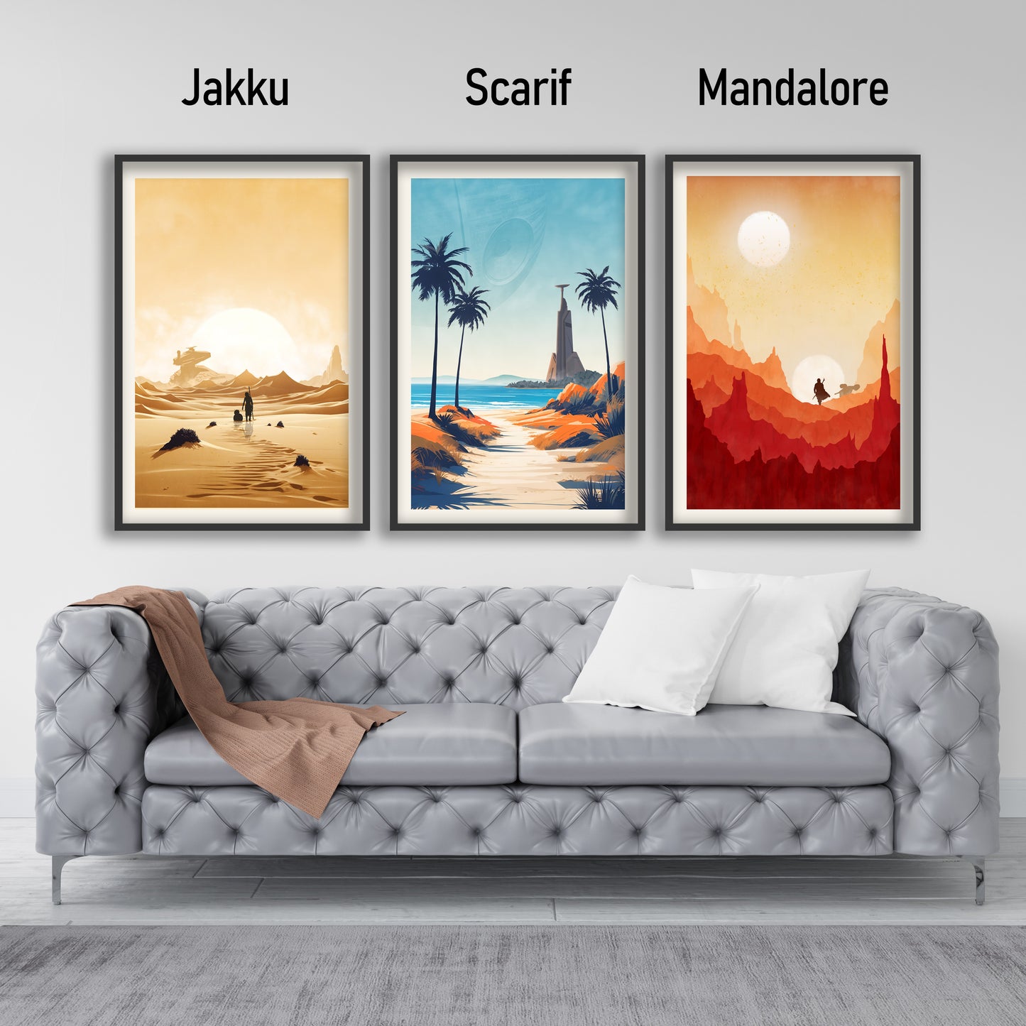 Jakku - Star Wars Travel Poster, Star Wars Planet Minimalist Poster