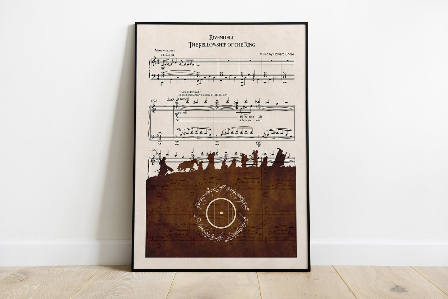 Lord of the Rings - Set of 3 Sheet Music Art Prints - Fellowship, Two Towers, Return of the King - Wall Art Lotr