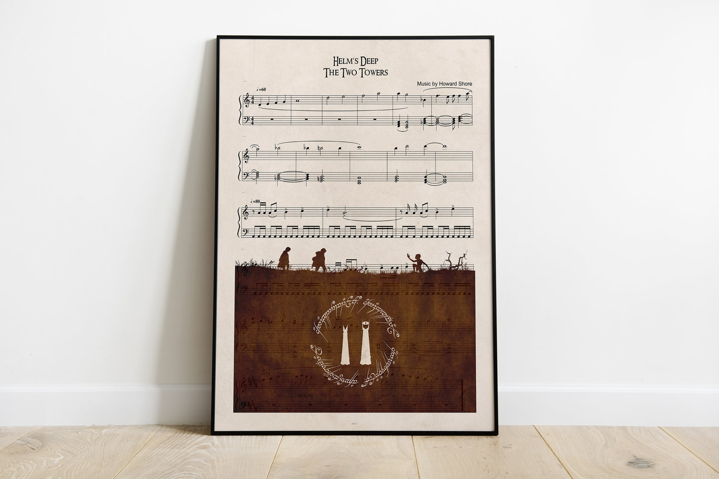 Lord of the Rings - Set of 3 Sheet Music Art Prints - Fellowship, Two Towers, Return of the King - Wall Art Lotr