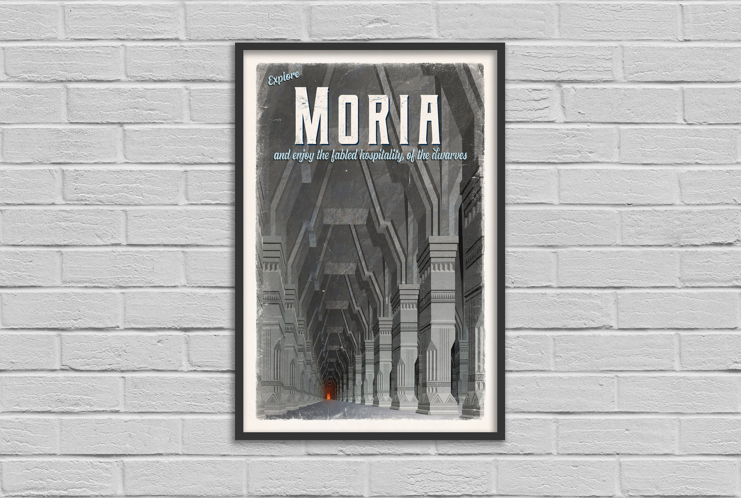 Moria Travel Poster - Lord of the Rings Vintage Travel Poster - Minimalist Lotr Art - Retro Postcard