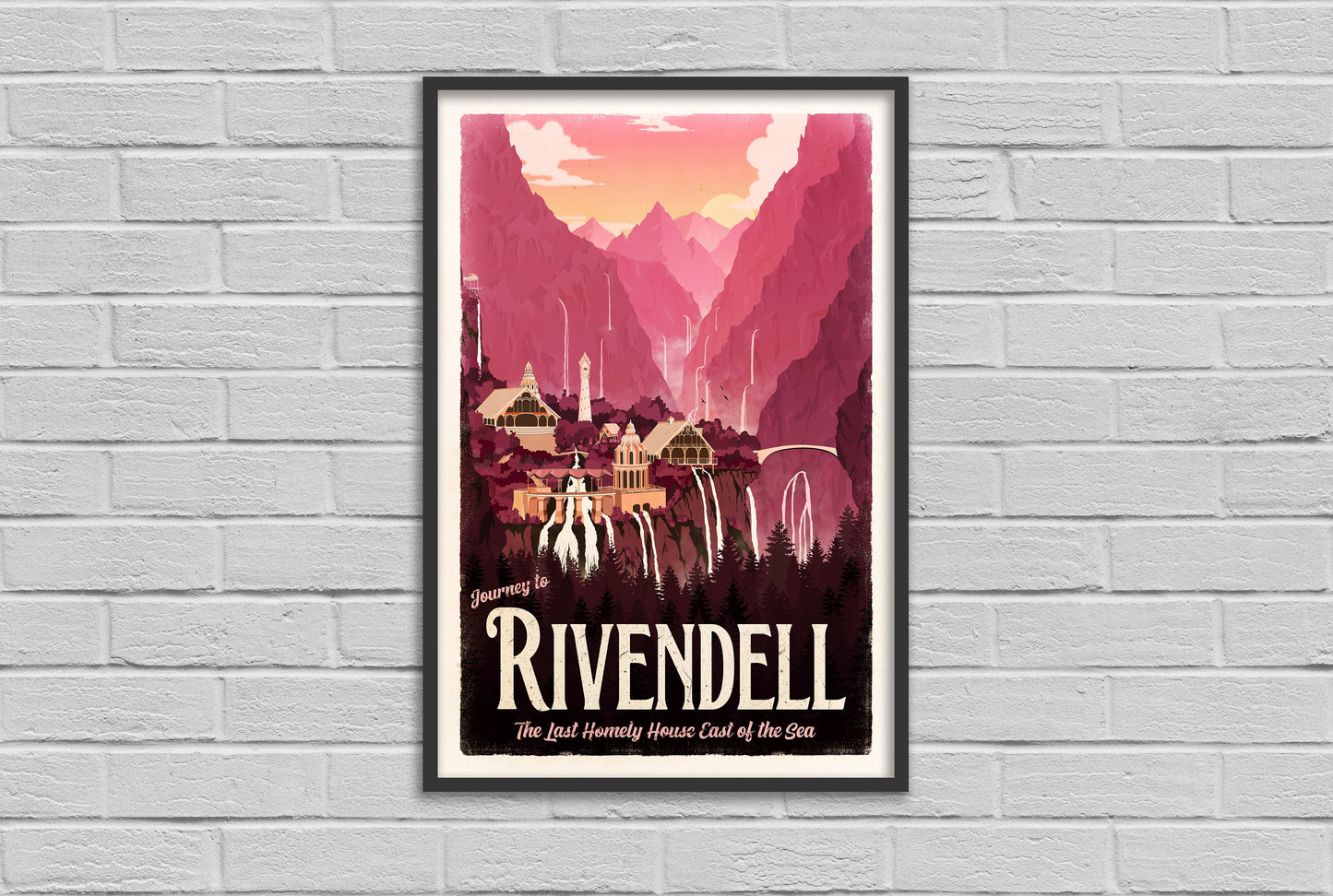 Rivendell Travel Poster - Lord of the Rings Vintage Travel Poster - Minimalist Lotr Art