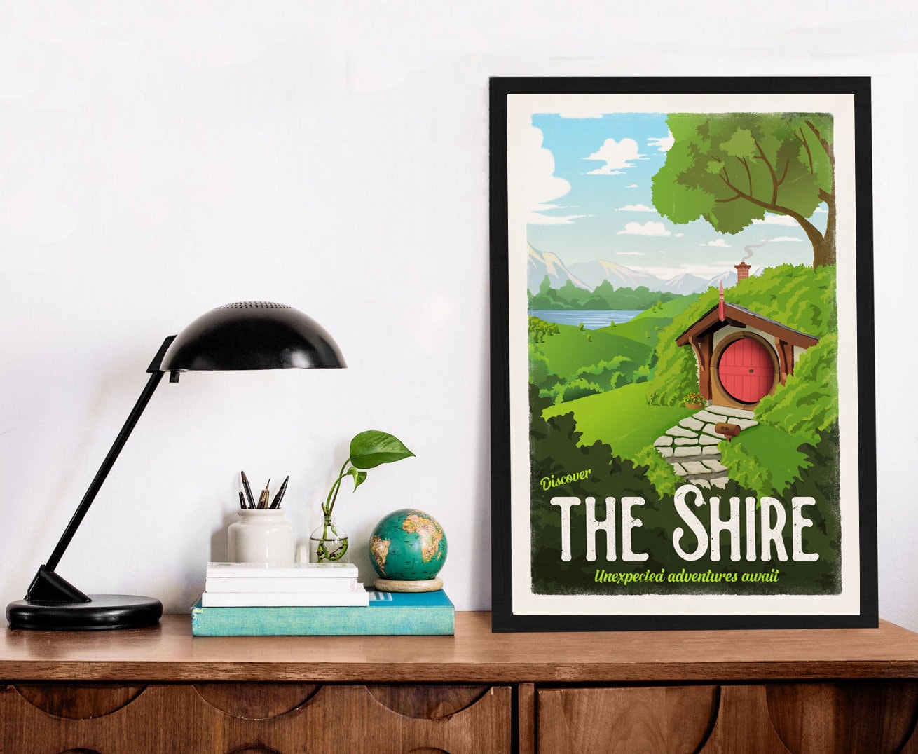 The Shire Travel Poster - Lord of the Rings Vintage Travel Poster - Minimalist Lotr Art - Bag End - Hobbiton