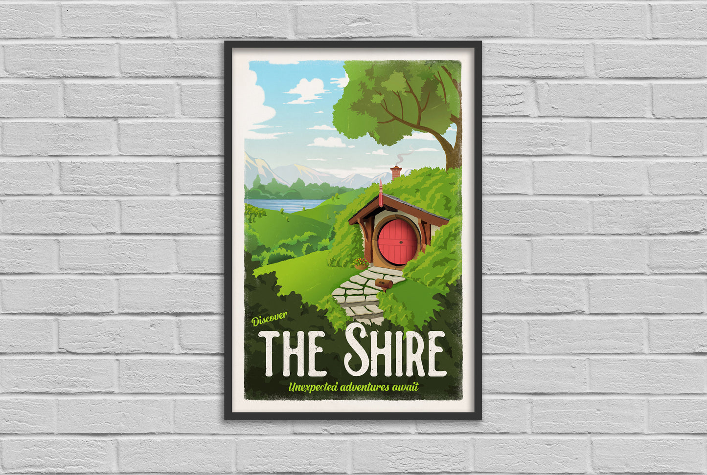 The Shire Travel Poster - Lord of the Rings Vintage Travel Poster - Minimalist Lotr Art - Bag End - Hobbiton