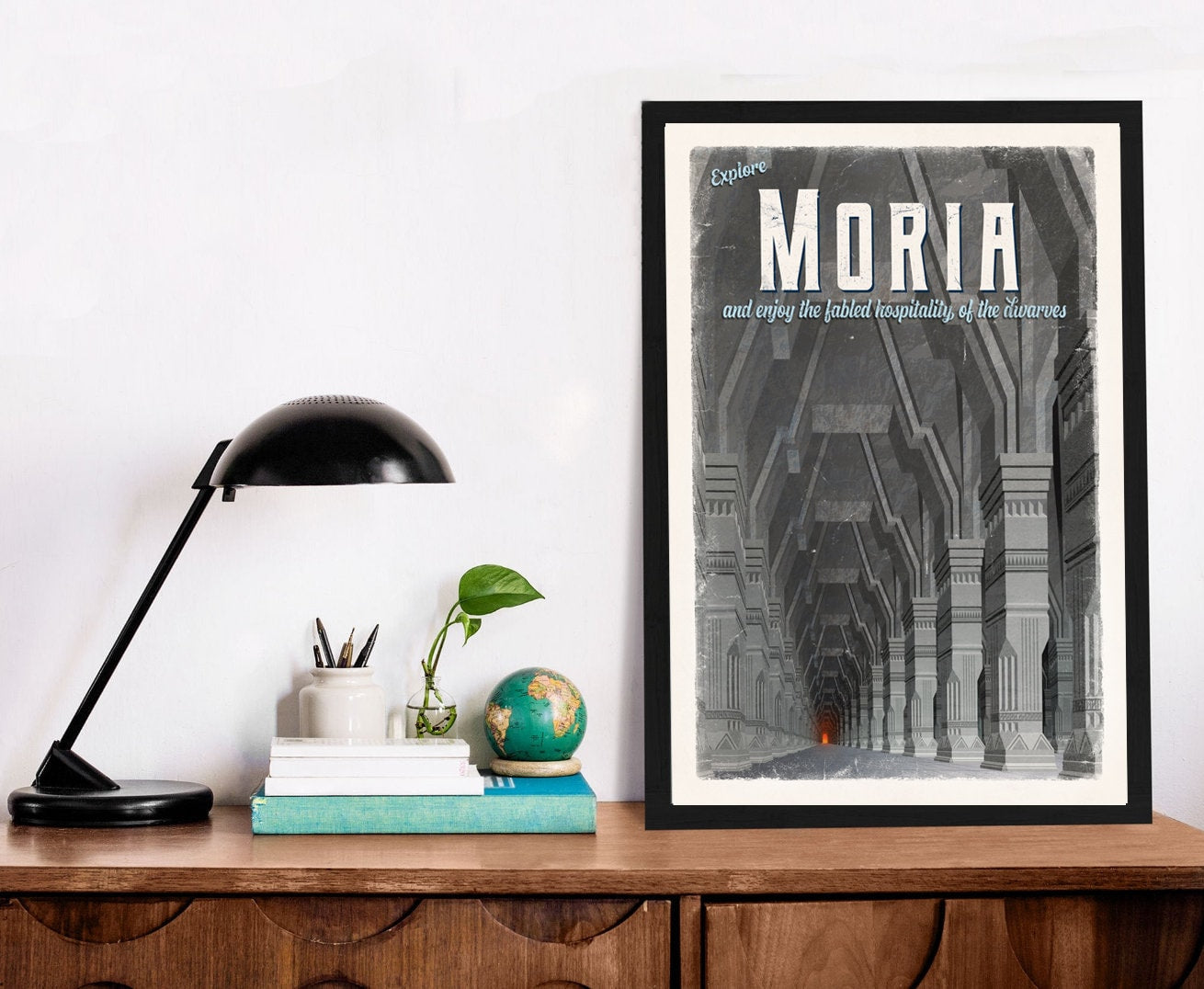 Moria Travel Poster - Lord of the Rings Vintage Travel Poster - Minimalist Lotr Art - Retro Postcard