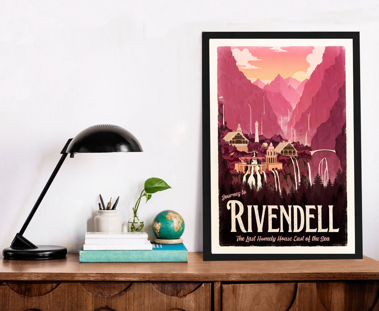 Rivendell Travel Poster - Lord of the Rings Vintage Travel Poster - Minimalist Lotr Art