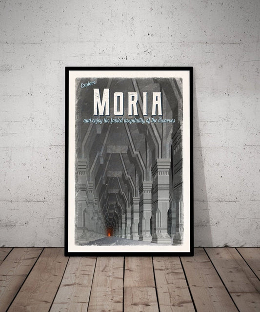 Moria Travel Poster - Lord of the Rings Vintage Travel Poster - Minimalist Lotr Art - Retro Postcard