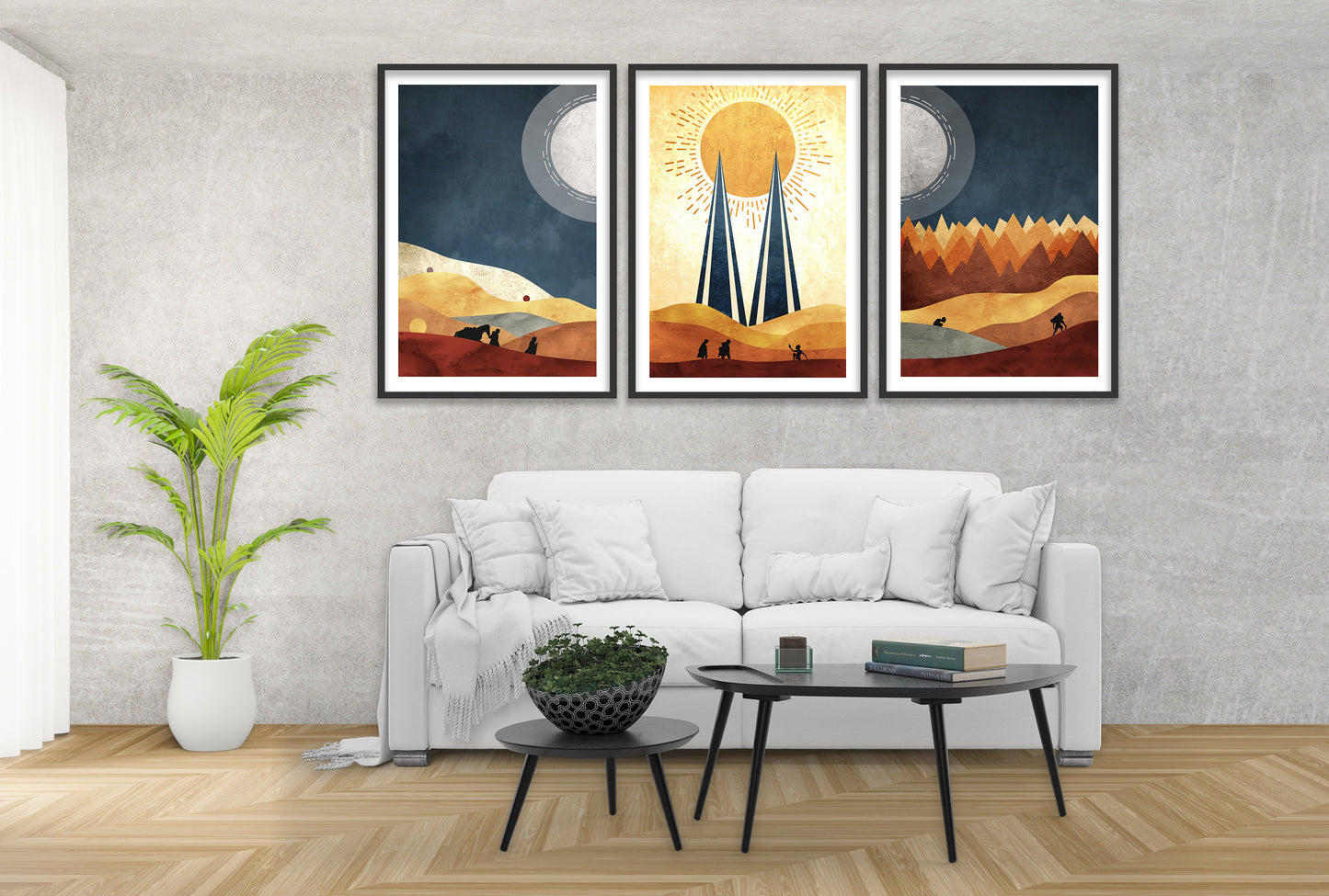 Boho Lord of the Rings Set - Set of 3 Boho Art Prints - Lotr Inspired Print