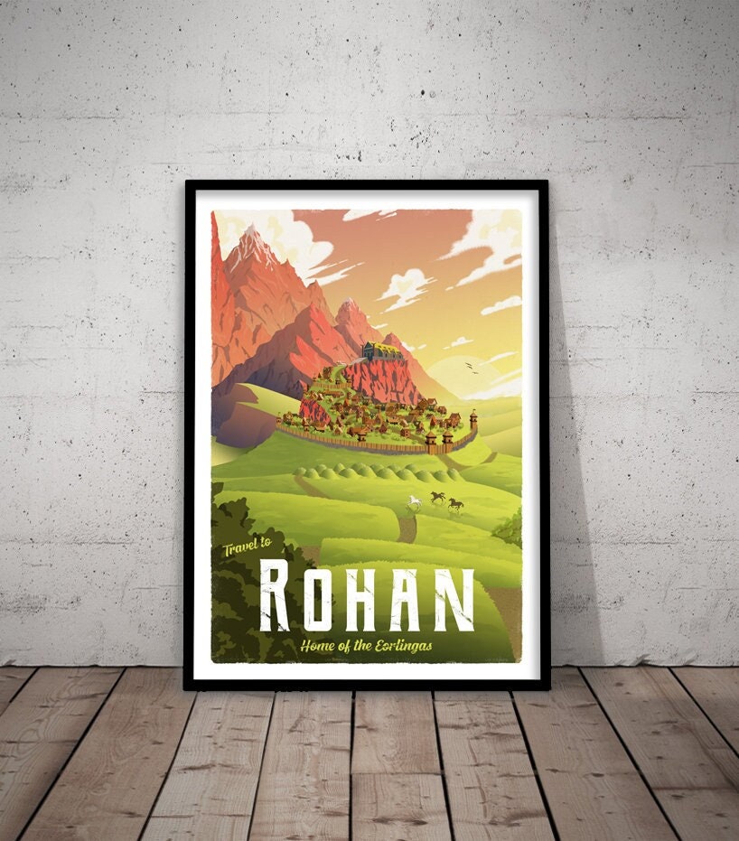 Rohan Travel Poster - Lord of the Rings Vintage Travel Poster - Minimalist Lotr Art