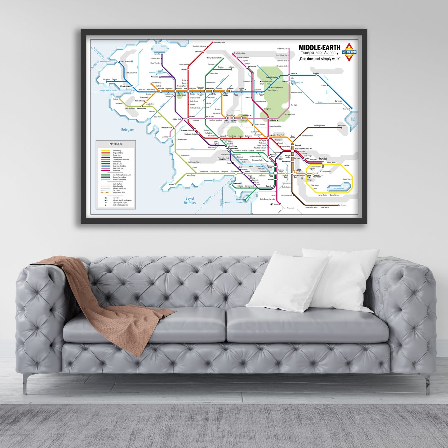 Middle-earth Subway Map - Lord of the Rings Map - Middleearth Map - Middle Earth Map - Fantasy Transit Map - 3. AGE