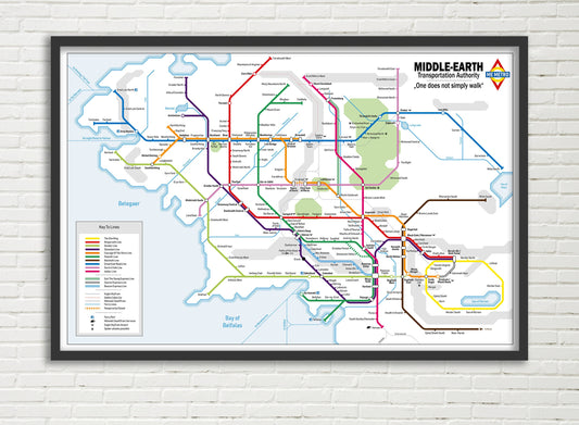 Middle-earth Subway Map - Lord of the Rings Map - Middleearth Map - Middle Earth Map - Fantasy Transit Map - 3. AGE