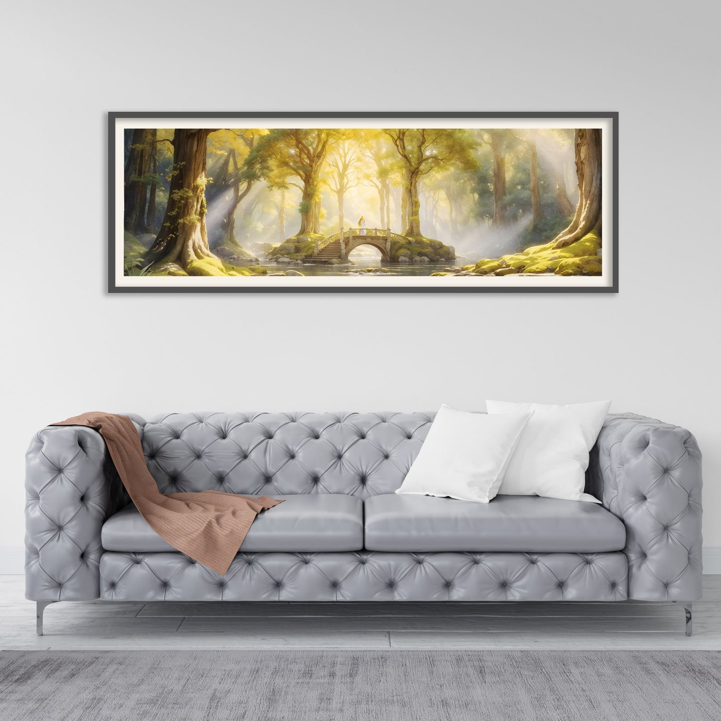 Autumn in Lothlorien Panorama Poster - Lord of the Rings Scenic Painting - Lotr Art - Wall Decor Lord of the Rings