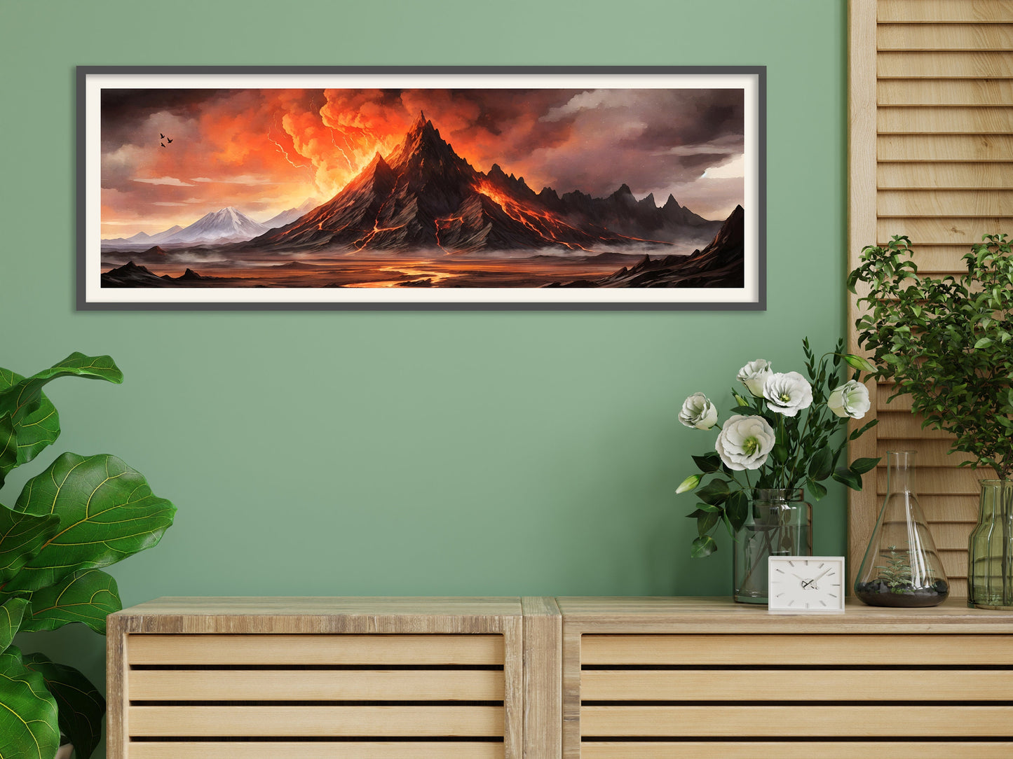 Mordor Panorama Poster - Mordor Print - Lord of the Rings Scenic Painting - Lotr Art - Sammath Naur, Downfall of Sauron, Save the Hobbits