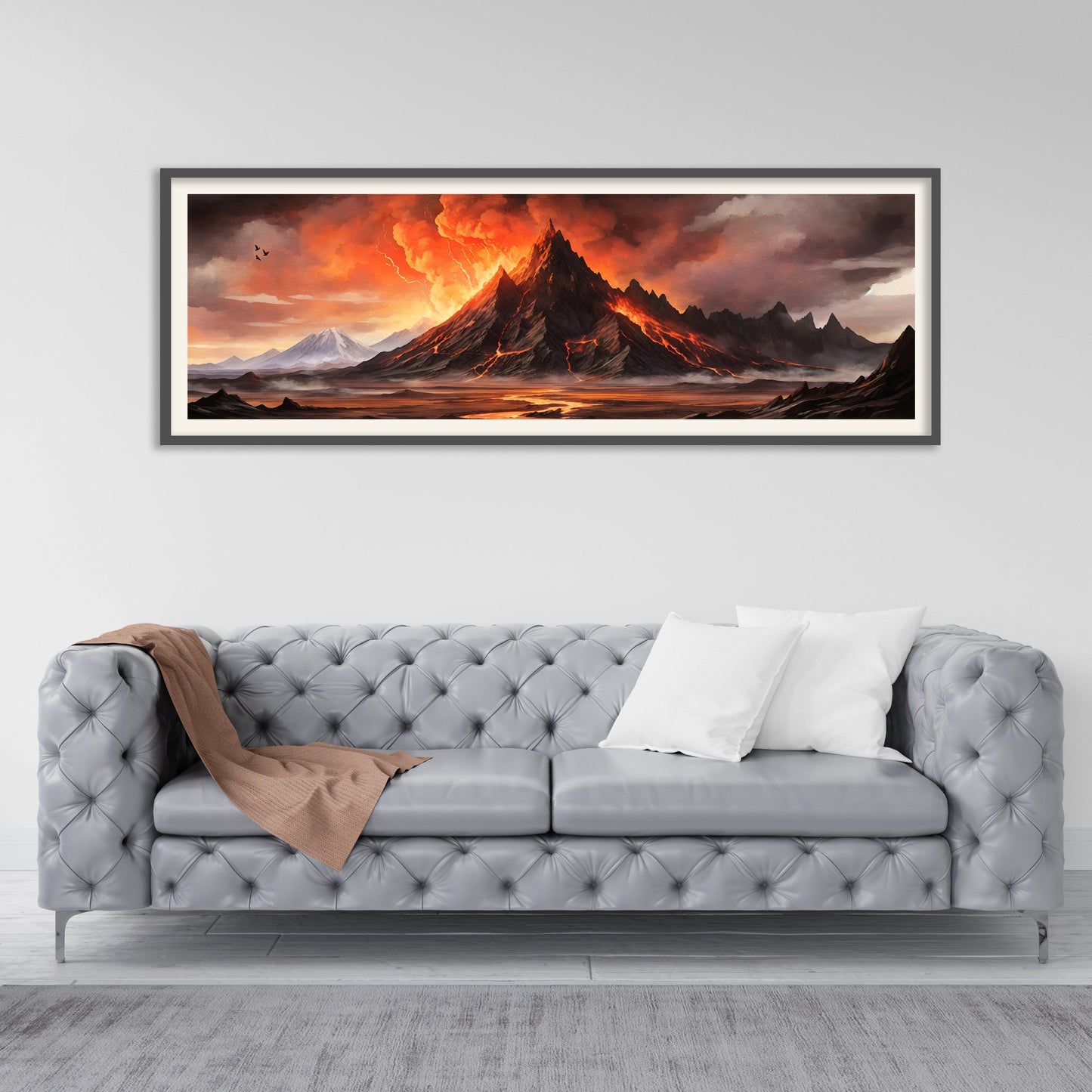 Mordor Panorama Poster - Mordor Print - Lord of the Rings Scenic Painting - Lotr Art - Sammath Naur, Downfall of Sauron, Save the Hobbits