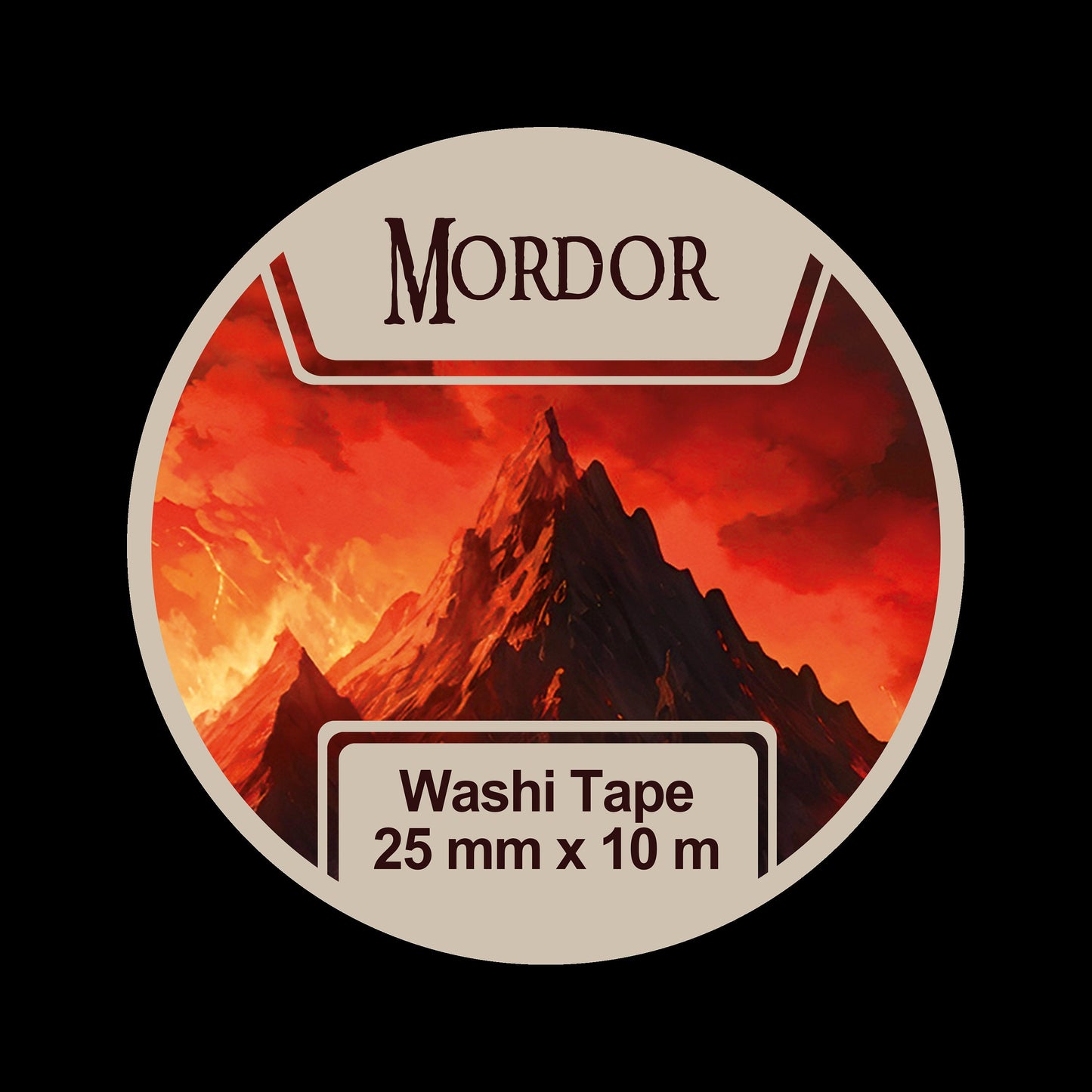 Lotr Washi Tape - Mordor - Fantasy Washi Tape - for world builders, RPG, D&D, fae, fairy, fantasy lovers and more