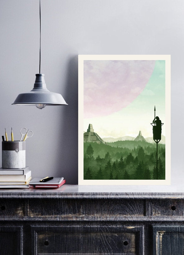 Yavin 4 - Star Wars Travel Poster, Star Wars Planet Minimalist Poster, Star Wars Gift, Star Wars Wall Art