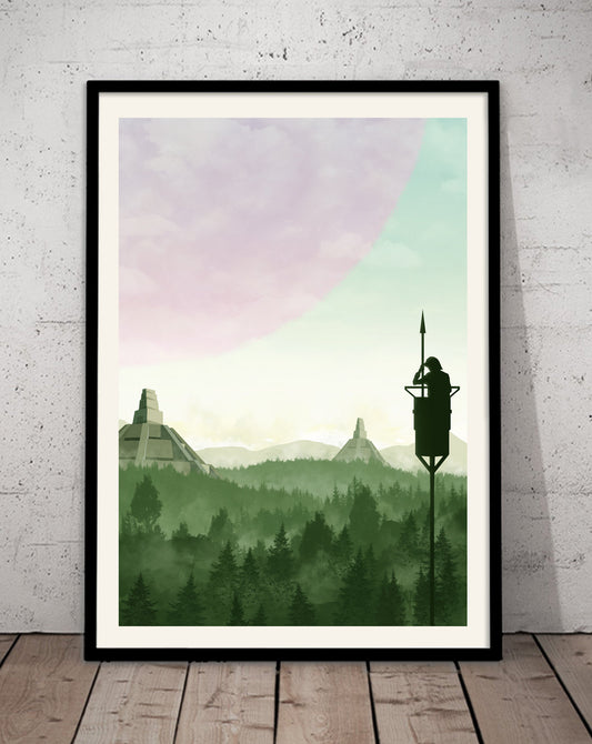 Yavin 4 - Star Wars Travel Poster, Star Wars Planet Minimalist Poster, Star Wars Gift, Star Wars Wall Art