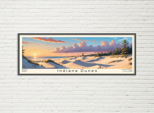 Indiana Dunes National Park Panoramic Travel Art, National Park Panorama Print, Birthday present, Wedding anniversary gift