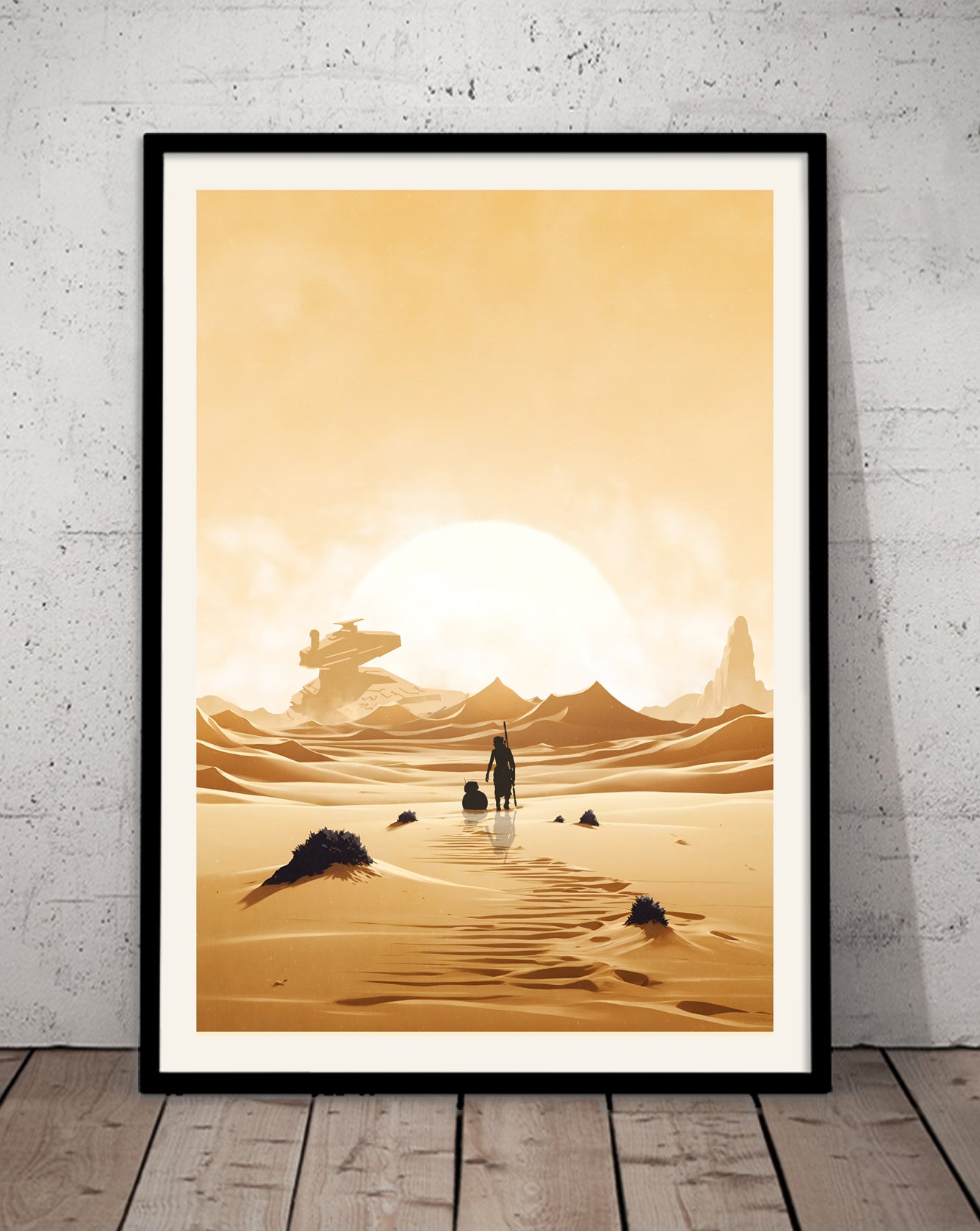 Jakku - Star Wars Travel Poster, Star Wars Planet Minimalist Poster