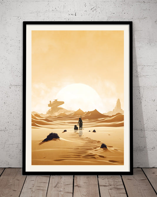 Jakku - Star Wars Travel Poster, Star Wars Planet Minimalist Poster