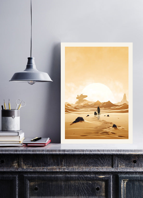 Jakku - Star Wars Travel Poster, Star Wars Planet Minimalist Poster