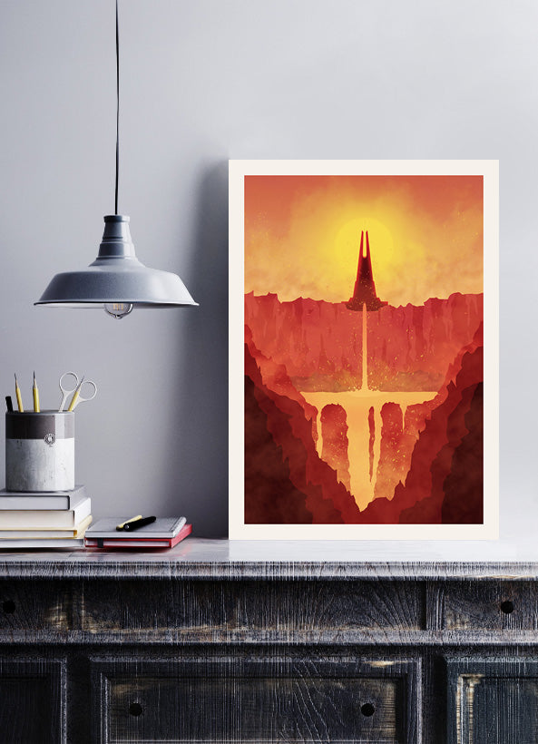 Mustafar - Star Wars Travel Poster, Star Wars Planet Minimalist Poster