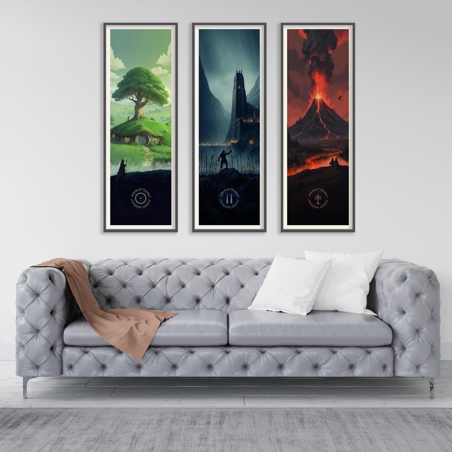 Lord of the Rings Trilogy Art Prints - Set of 3 Posters - LOTR Posters - Tryptych