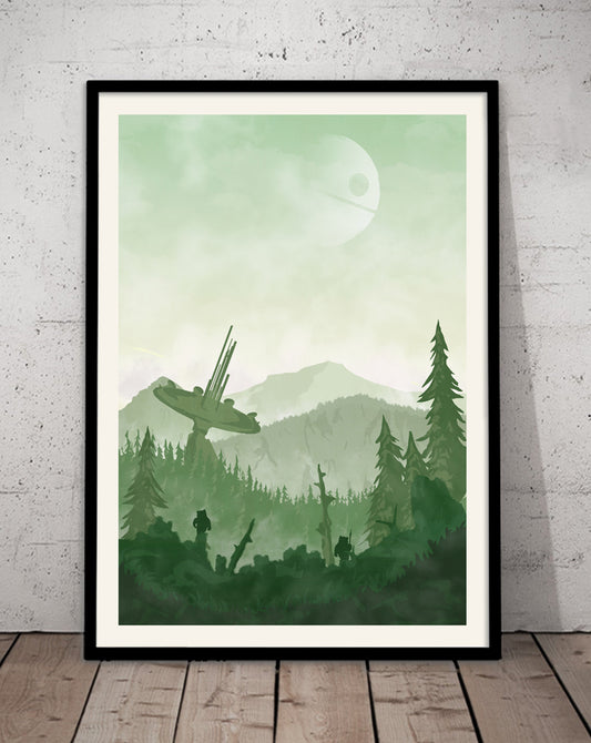 Endor - Star Wars Travel Poster, Star Wars Planet Minimalist Poster