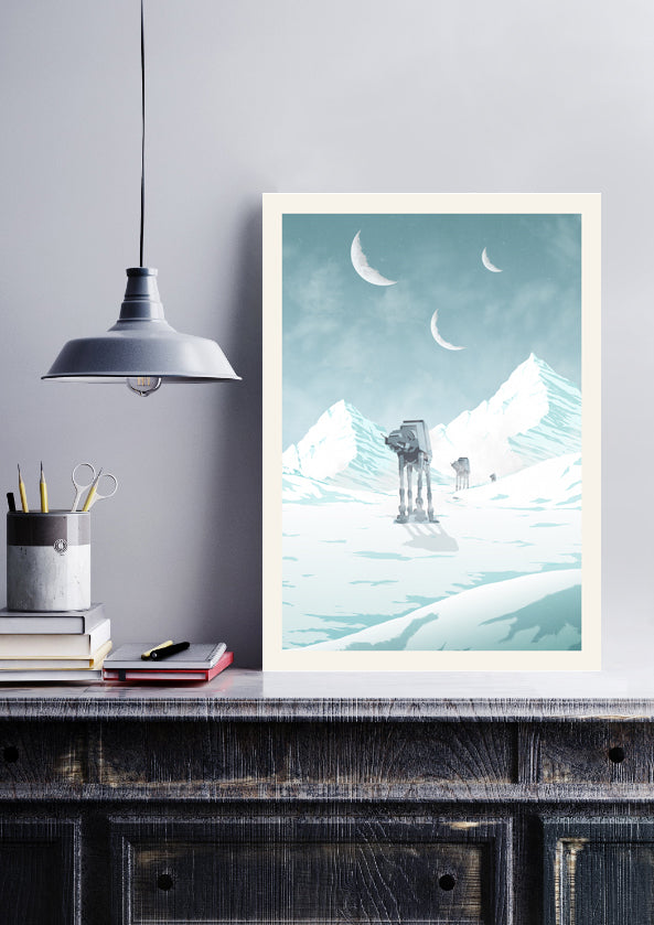 Hoth - Star Wars Travel Poster, Star Wars Planet Minimalist Poster