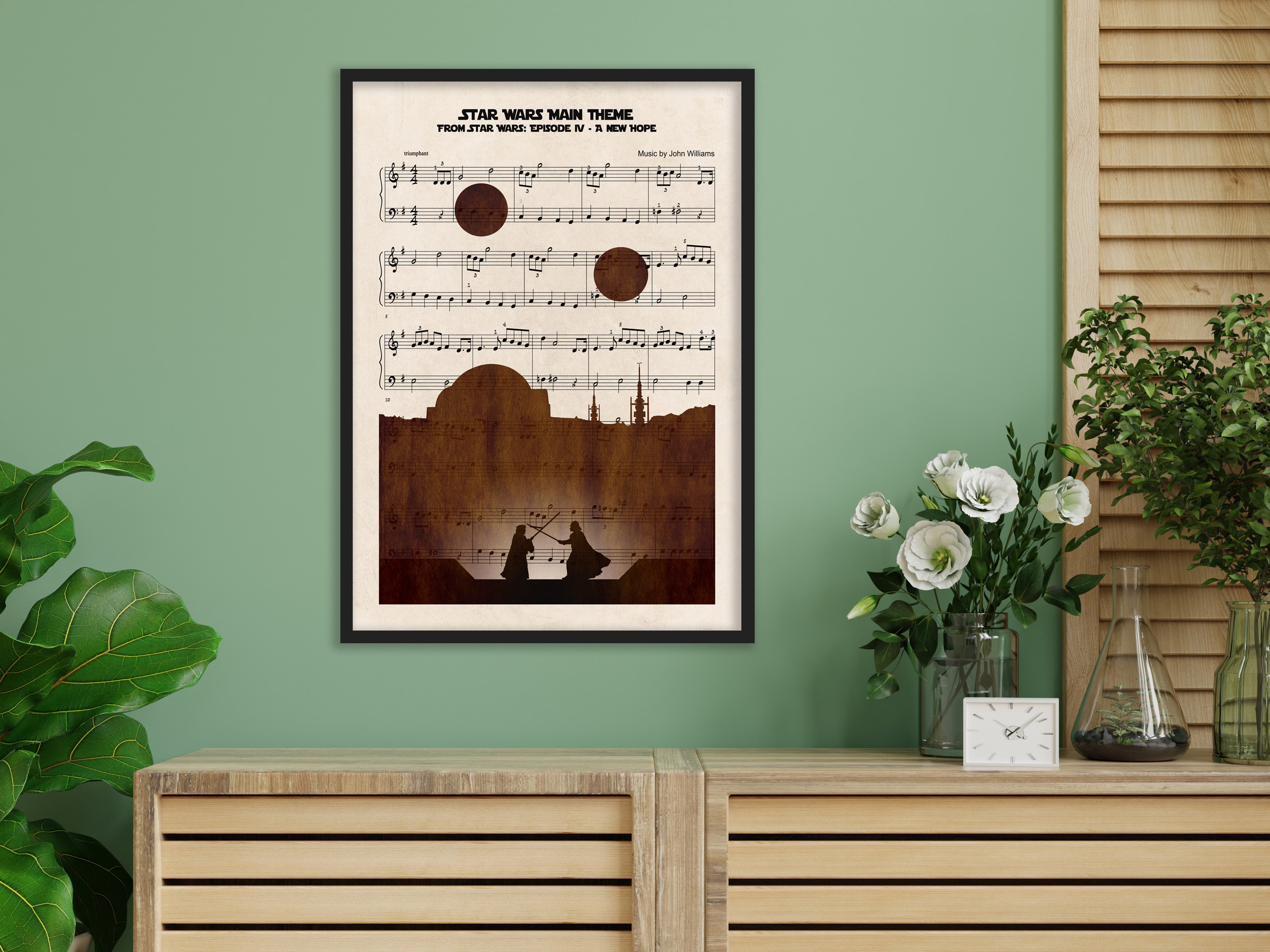Star Wars - Set of 3 Sheet Music Art Prints - Star Wars Wall Art