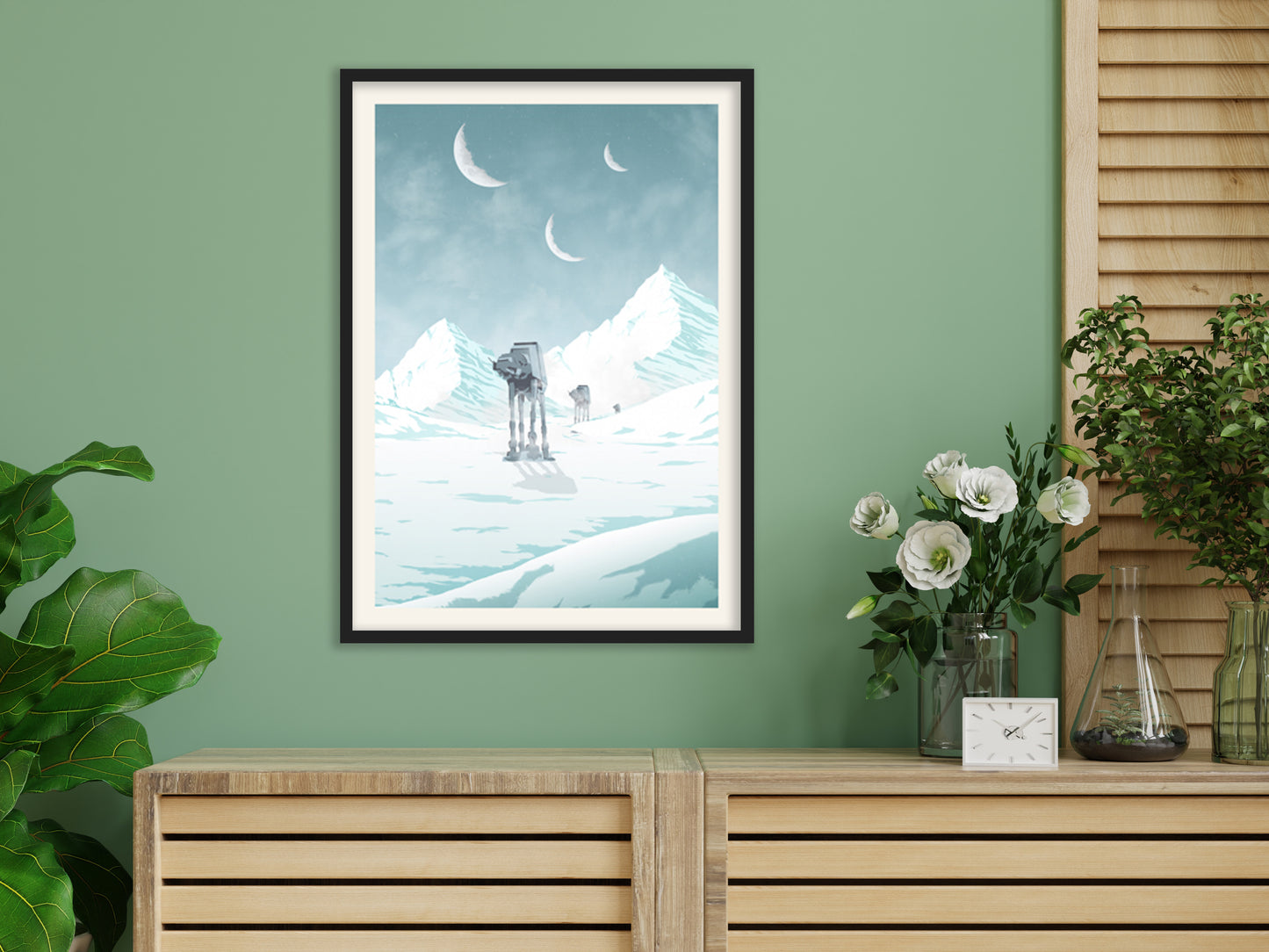 Hoth - Star Wars Travel Poster, Star Wars Planet Minimalist Poster